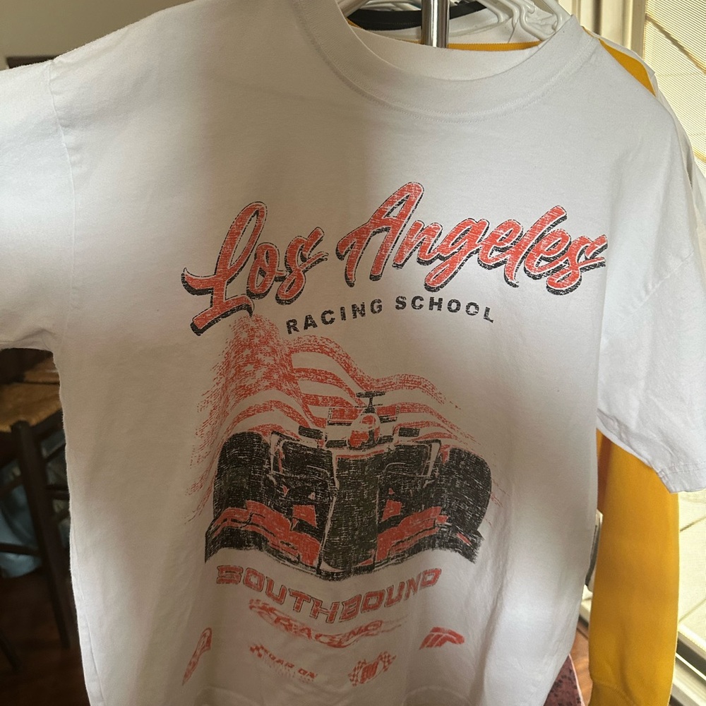 White Los Angeles Racing School T-Shirt